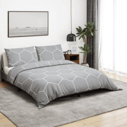 Walplus Duvet Cover Set Grey 220X240 Cm Cotton