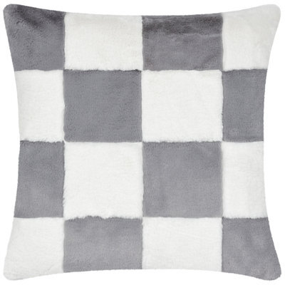 Heya Home Cozee Check Faux Fur Feather Filled Cushion - image 1