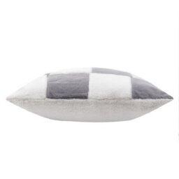 Heya Home Cozee Check Faux Fur Feather Filled Cushion - thumbnail 2