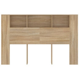 Berkfield Headboard Cabinet Sonoma Oak 160X18.5X104.5 Cm - thumbnail 4