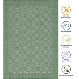 Homeart Outdoor Rugs Easy Cleaning Area Rugs For Balcony,garden,picnic,uv Weather Resistant Green Cream, 80 X 150 Cm - thumbnail 6