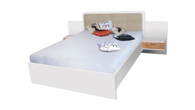 Arte Effect Bed In Anderson Pine (White) - H1010mm D2080mm W2750mm With Bedsides, Bright And Functional