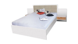 Arte Effect Bed In Anderson Pine (White) - H1010mm D2080mm W2750mm With Bedsides, Bright And Functional