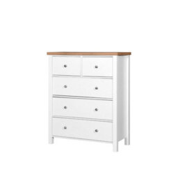 Timber Art Design Astbury 3+2 5 Drawer Bedroom Cabinet Chest Of Drawers White And Oak - thumbnail 2
