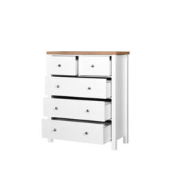 Timber Art Design Astbury 3+2 5 Drawer Bedroom Cabinet Chest Of Drawers White And Oak - thumbnail 4