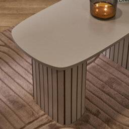 Ohs Madison Ribbed Long Coffee Table Living Room Office End Side Table - Natural - thumbnail 2