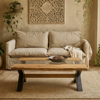 Wyld Haus Vouvant Live Edge Mango Wood And Glass Coffee Table - image 1