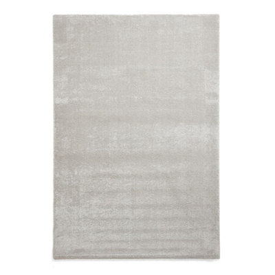 Silver Plain Shaggy Rug, 17mm Thick Stain-Resistant Rug, Modern Rug For Bedroom, Livingroom, & Diningroom-80Cm X 150Cm - image 1