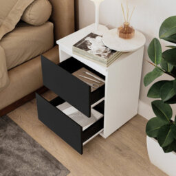 Urbn-Living White, Black - Skagen Minimalist Chest Of 2 Drawers - thumbnail 3