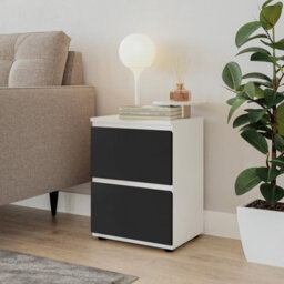 Urbn-Living White, Black - Skagen Minimalist Chest Of 2 Drawers - thumbnail 2