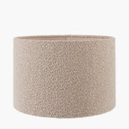 Pacific Lifestyle 35Cm Taupe Boucle Cylinder Table Lampshade Cosy Cream Lamp Shade