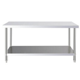 Living And Home 120Cm 2 Tier Commercial Stainless Steel Catering Kitchen Prep And Work Table - thumbnail 7