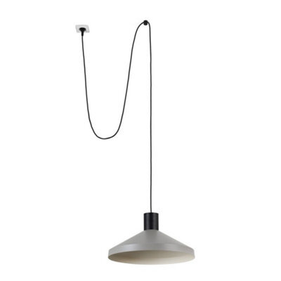 Luminosa Lighting Luminosa Kombo Grey Dome Pendant Lamp 400 With Plug