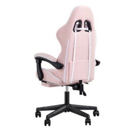 Thehotsale Ergonomic Gaming Chair With Footrest And Usb Massage Lumbar Support, White And Pink - thumbnail 4