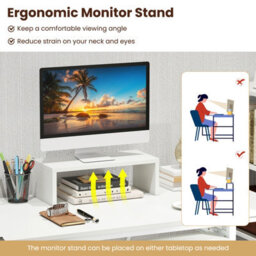 Costway L Shaped Desk Corner Computer Desk With Storage Shelves-White - thumbnail 9