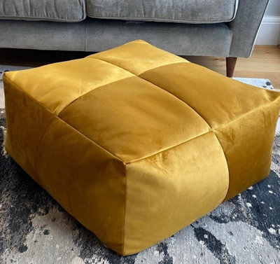 Beautiful Beanbags Luxury Plush Velvet Beanbag Mega Cube Xl Pouffe Bean Bags - Emerald - image 1