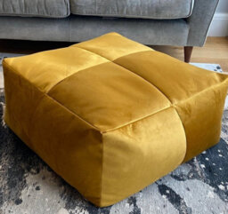 Beautiful Beanbags Luxury Plush Velvet Beanbag Mega Cube Xl Pouffe Bean Bags - Emerald