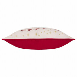 Furn. Cotswold Christmas Embroidered Velvet Feather Filled Cushion , 30Cm X 50Cm, Cream - thumbnail 3