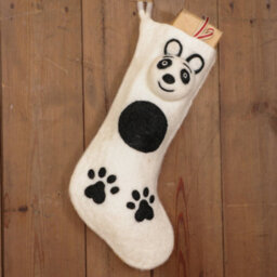 Dibor Fair Trade Woolly Panda Xmas Gift Decoration Christmas Stocking For Kids - thumbnail 3