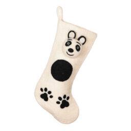 Dibor Fair Trade Woolly Panda Xmas Gift Decoration Christmas Stocking For Kids - thumbnail 2