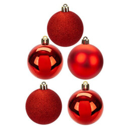 Christmas Bauble Decoration Hanging Tree Ornament X 5 6Cm Red