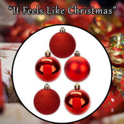 Christmas Bauble Decoration Hanging Tree Ornament X 5 6Cm Red - thumbnail 7