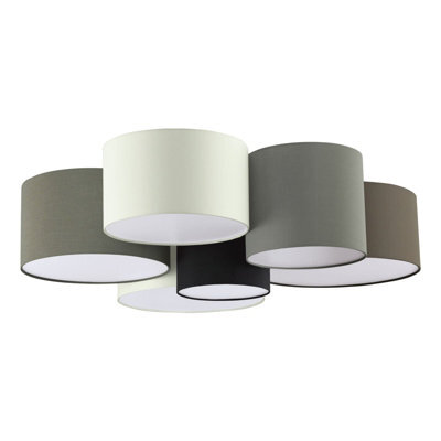 Stylish Wall And Ceiling Light Fixture With Fabric Shade In Multiple Colors - image 1