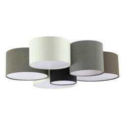 Stylish Wall And Ceiling Light Fixture With Fabric Shade In Multiple Colors