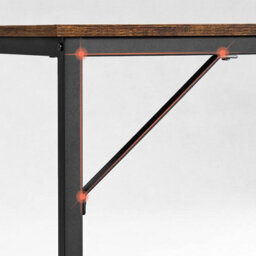 Songmics Extended Work Surface, Industrial Style Office Desk With Metal Framework, Rustic Brown And Black - thumbnail 5