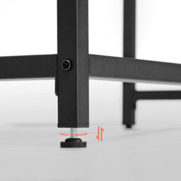 Songmics Extended Work Surface, Industrial Style Office Desk With Metal Framework, Rustic Brown And Black - thumbnail 6