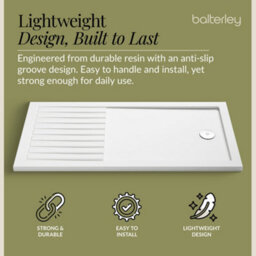 Balterley Premium Walk-In Shower Tray 1400mm X 800mm - White - thumbnail 2