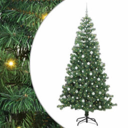 Vidaxl Christmas Tree With 300 Leds With Stand Green 240 Cm Pvc - thumbnail 2