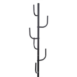 Wyld And Coco Black Metal Coat Stand 170 Cm Freestanding With Six Hooks - Industrial-Style Hallway Storage - thumbnail 3