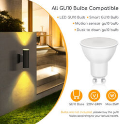 Aigostar 35W Outdoor Wall Lights Mains Powered, Ip65 Up Down Round B Wall Sconce With Gu10 Bulbs Pack Of 2 - thumbnail 3