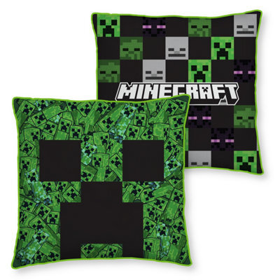 Character World Minecraft Square Cushion Creeper Pillow Green Design For Bedroom Sofa 40 X 40Cm - image 1