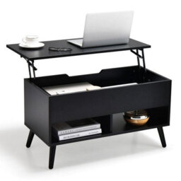 Costway Wooden Lift Top Coffee Table Flip Top Cocktail Center Table Living Room - thumbnail 3
