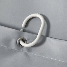 Gray Extra Long Fabric Shower Curtain Waterproof With Hooks Weighted Hem 180 X 200Cm - thumbnail 3
