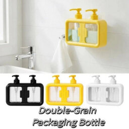 Double Soap Dispenser Countertop Bathroom Shampoo Shower Gel Lotion Press Pump Yellow - thumbnail 4