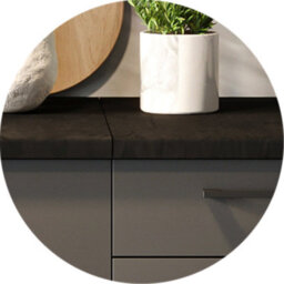 Impact Furniture Kitchenette Small Kitchen Cabinets 5 Units Complete Set 180Cm Black Grey Fitted Kitchen Package With Worktop Lina - thumbnail 7