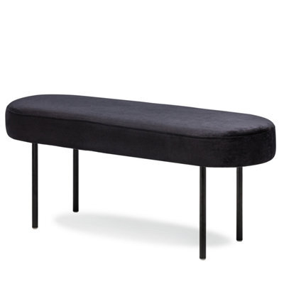 Nordlys Metal And Black Velvet Bench Modern Design Style Entryway - image 1