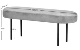 Nordlys Metal And Black Velvet Bench Modern Design Style Entryway - thumbnail 6