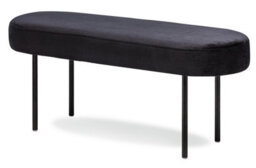 Nordlys Metal And Black Velvet Bench Modern Design Style Entryway - thumbnail 2