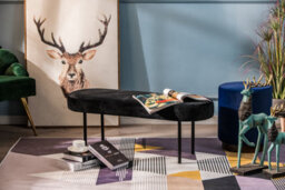 Nordlys Metal And Black Velvet Bench Modern Design Style Entryway - thumbnail 3