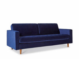 Skye Velvet Mid Century Midnight Blue 4 Seater Sofa - Fully Assembled By Roseland Furniture - thumbnail 4