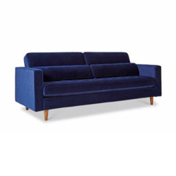 Skye Velvet Mid Century Midnight Blue 4 Seater Sofa - Fully Assembled By Roseland Furniture - thumbnail 2