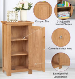 Hallowood Furniture Waverly Oak Small Cupboard - thumbnail 5