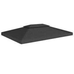 Walplus 2-Tier Gazebo Top Cover 310 G/ma 4X3 M Black - thumbnail 1