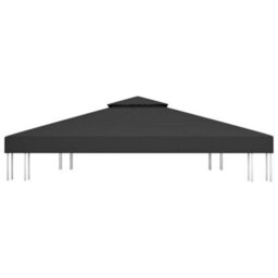 Walplus 2-Tier Gazebo Top Cover 310 G/ma 4X3 M Black - thumbnail 3