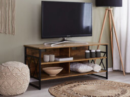Beliani Industrial Tv Stand Carlisle Dark Brown - thumbnail 2