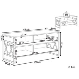 Beliani Industrial Tv Stand Carlisle Dark Brown - thumbnail 3